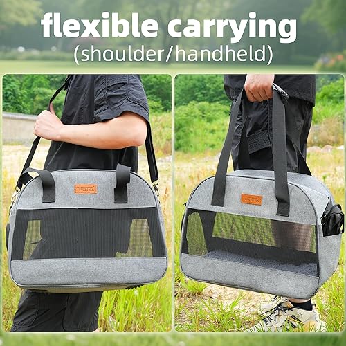 Miniatura 3 de Transportador para gatos pequeños, perros, transportador de mascotas de lados suaves para gatos, cachorros, mascotas pequeñas, transportador de