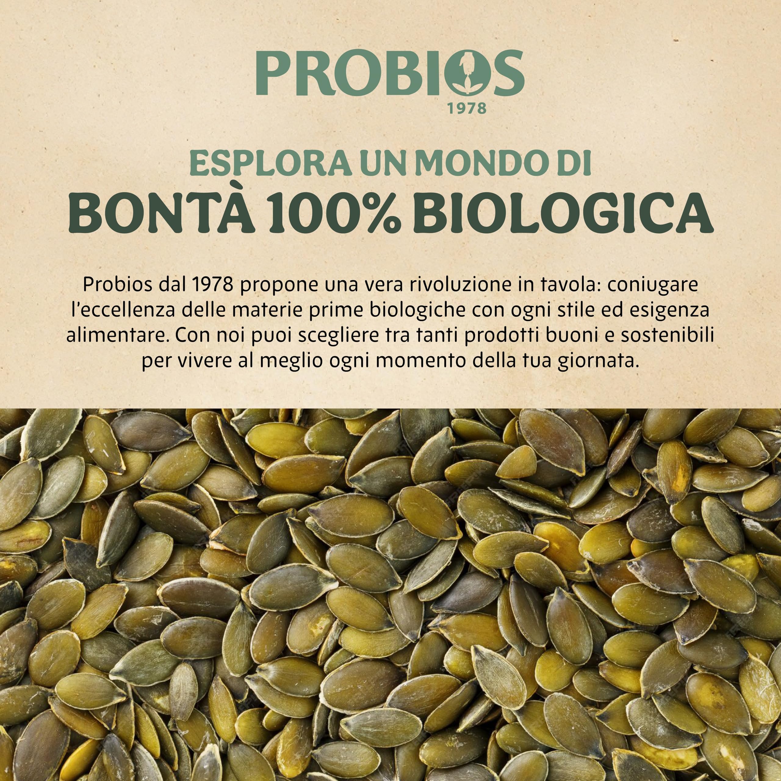 Probios Semi di Zucca Bio - Fonte di fibre e minerali - ideale sia per piatti cotti che crudi - Qualità Premium Semi Zucca - Confezione da 6 (6 x 200 g)
