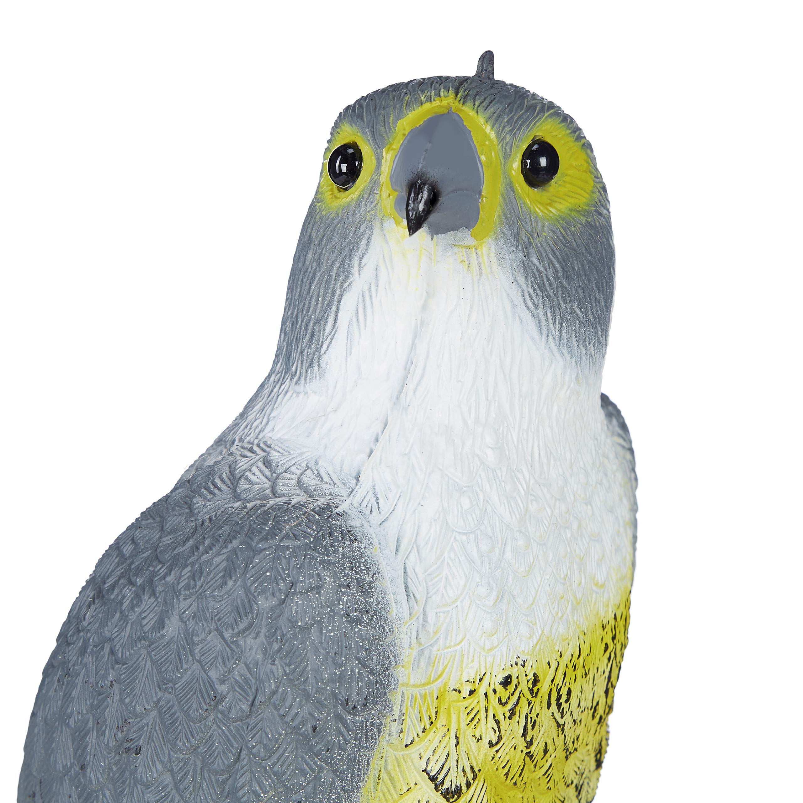 Relaxdays Set de 8 Halcones Espantapájaros, Ahuyentador Palomas, Colgante o de Pie, Decorativo, Jardín, Balcón y Terraza, Gris