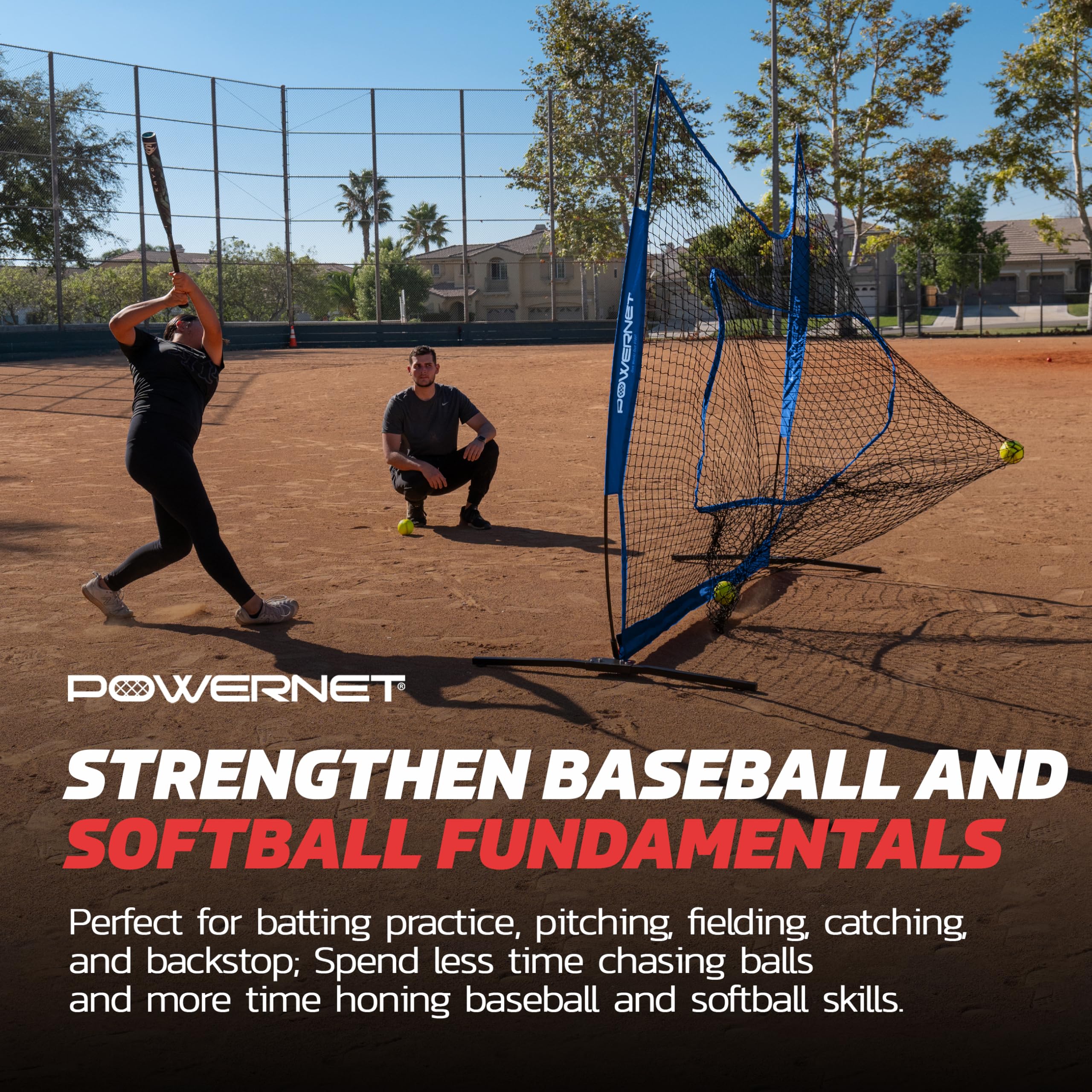Snapklik.com : PowerNet Pro One Piece Softball & Baseball Net, Portable ...