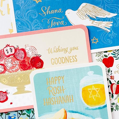Miniatura 6 de Hallmark Tree of Life Rosh Hashanah - Surtido de tarjetas, paz en nuestros corazones (24 tarjetas con sobres)