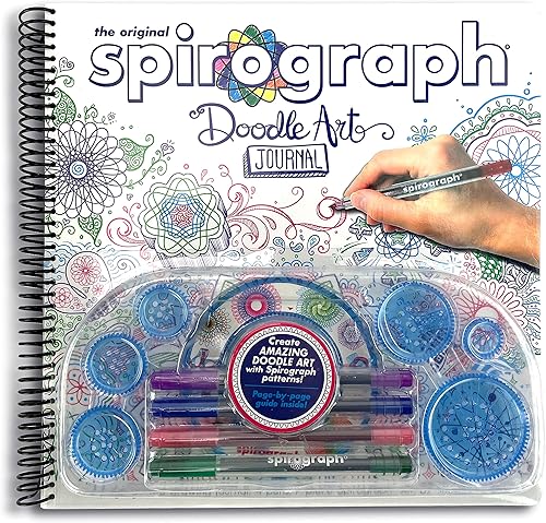 Spirograph Diario de arte Doodle - Kit de dibujo de actividades - con plantillas de dibujo guiado para niños mayores de 8 años