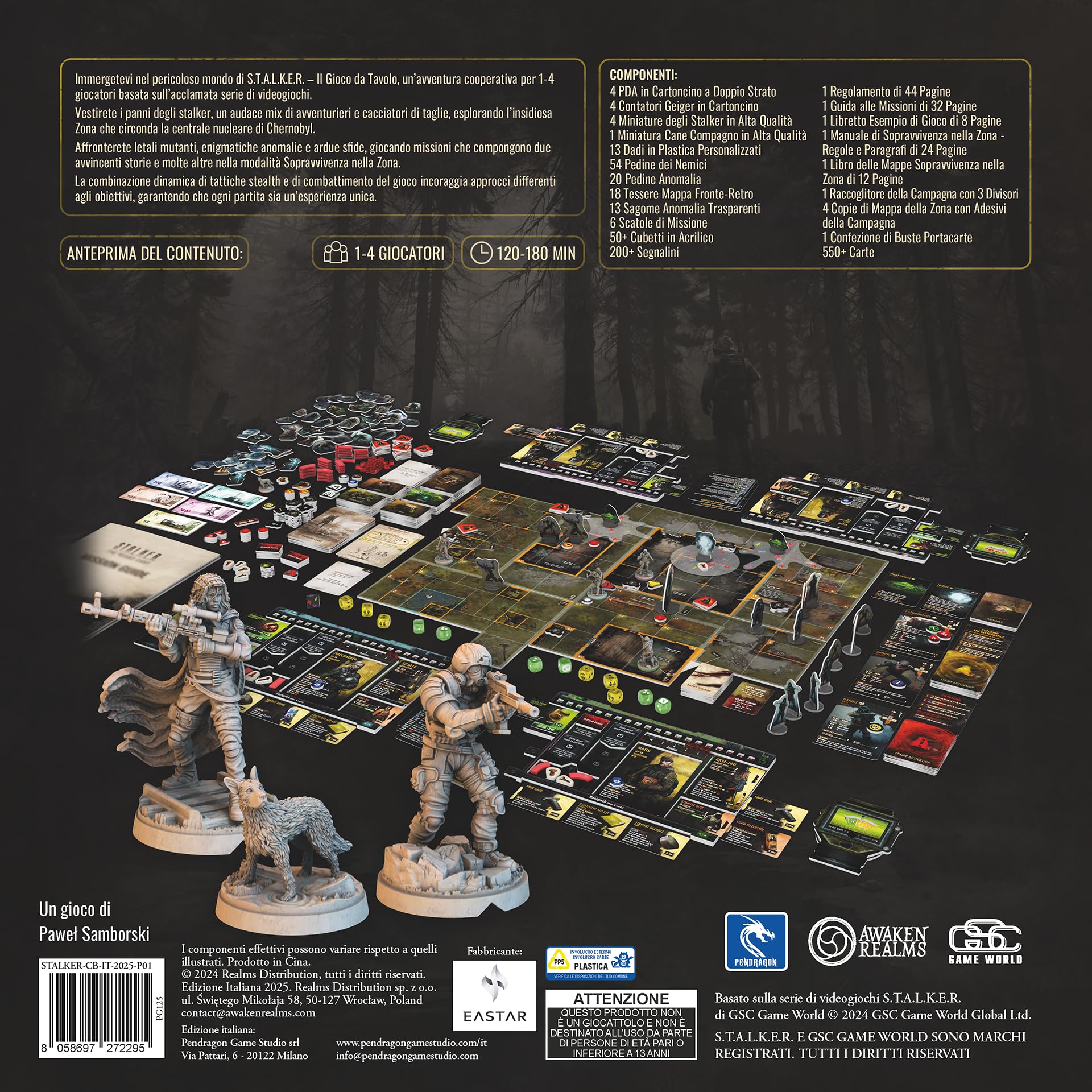 Pendragon - S.T.A.L.K.E.R. il Gioco da Tavolo Edizione Italiana | Sopravvivenza, Post apocalittico, Avventura, Cruento, 1-4 giocatori, 13+, 180 minuti