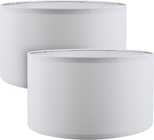 Aspen Creative 38872-2, pantalla plegable de tambor, blanco, 16 pulgadas superior x 16 pulgadas inferior x 9 pulgadas de altura, juego de 2 Aspen Creative 38872-2, pantalla plegable de tambor, blanco, 16 pulgadas superior x 16 pulgadas inferior x 9 pulgadas de altura, juego de 2