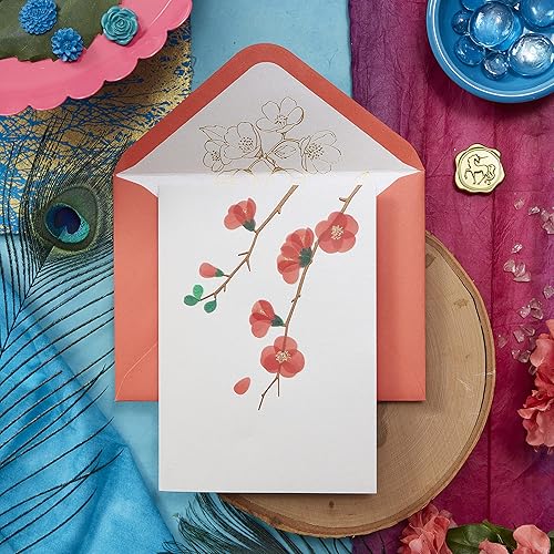 Miniatura 8 de NIQUEA.D Tarjeta en blanco personalizada, ramas de membrillo de vellum (NBL-0009)