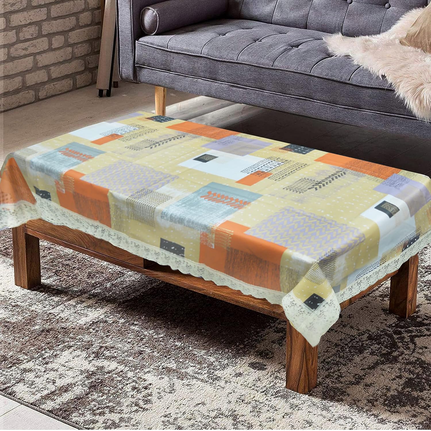 Buy OrientalWeavers PVC 2 Seater Rectangle Shape Center Table Cover