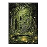 Katomula 100 Card Sleeves for MTG with 100 Inner Sleeve, Textured Back Art Sleeves, Fit Standard Size Cards - Forest