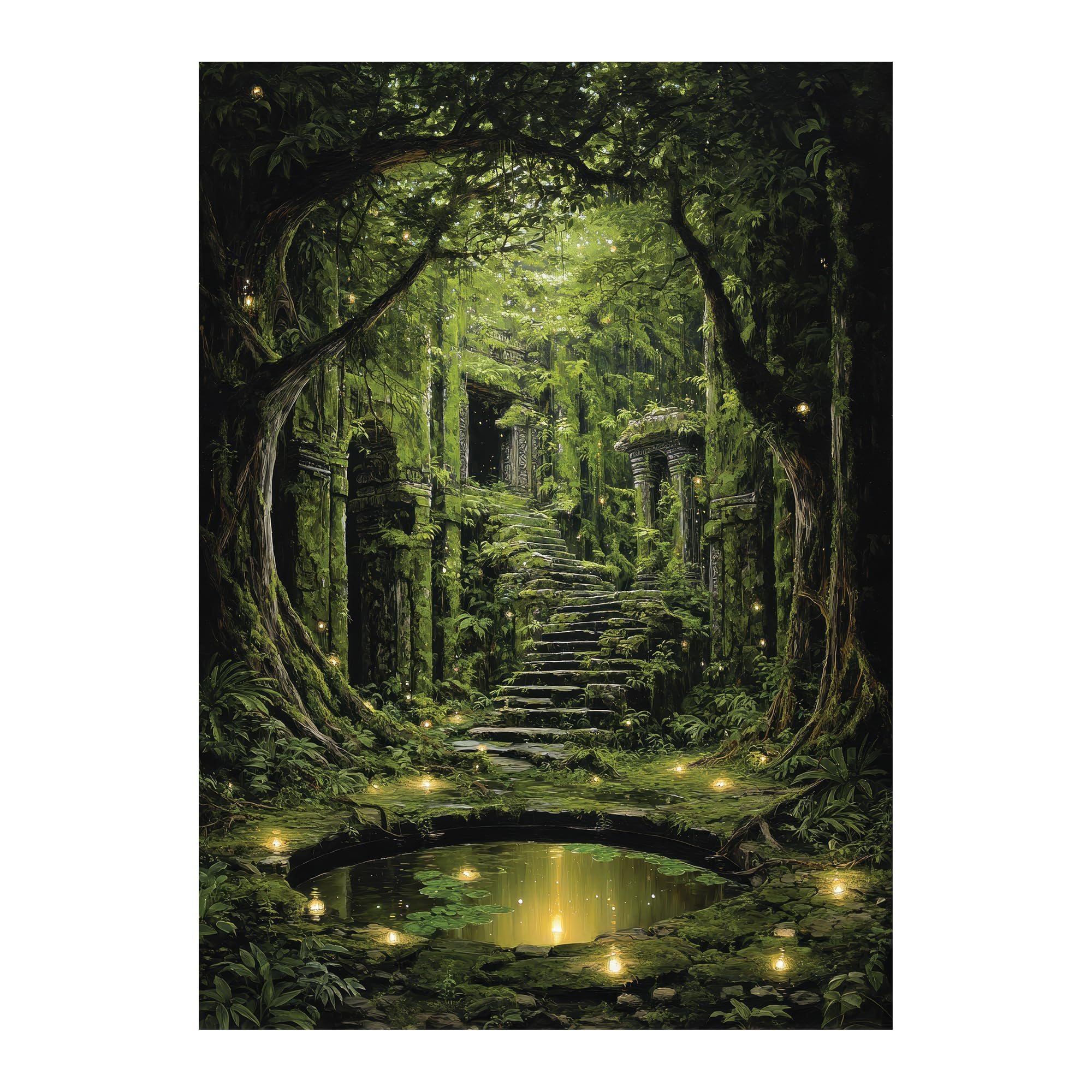 Katomula 100 Card Sleeves for MTG with 100 Inner Sleeve, Textured Back Art Sleeves, Fit Standard Size Cards - Forest