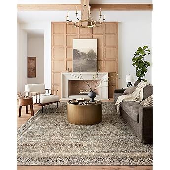 Loloi Layla Collection LAY-08 Red/Navy 2'-3" x 3'-9" .13" Thick Accent Rug, Soft, Durable, Vintage Inspired, Distressed, Low Pile, Non-Shedding, Easy Clean, Printed, Living Room Rug
