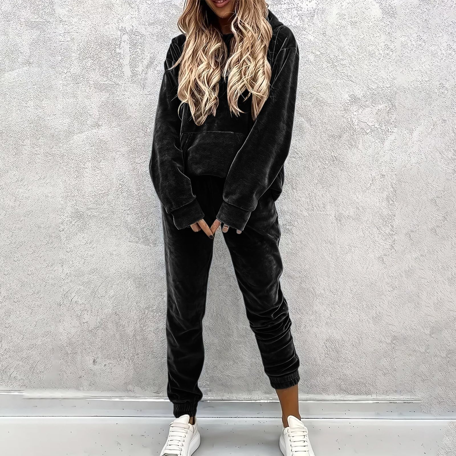 LUCKME Chandal Mujer Otoño e Invierno Conjunto Mujer de Terciopelo 2 Piezas