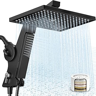 MakeFit Filtered Rain Shower Head with Handheld Combo High Pressure 12'' Rainfall Shower Heads & Hidden Det...