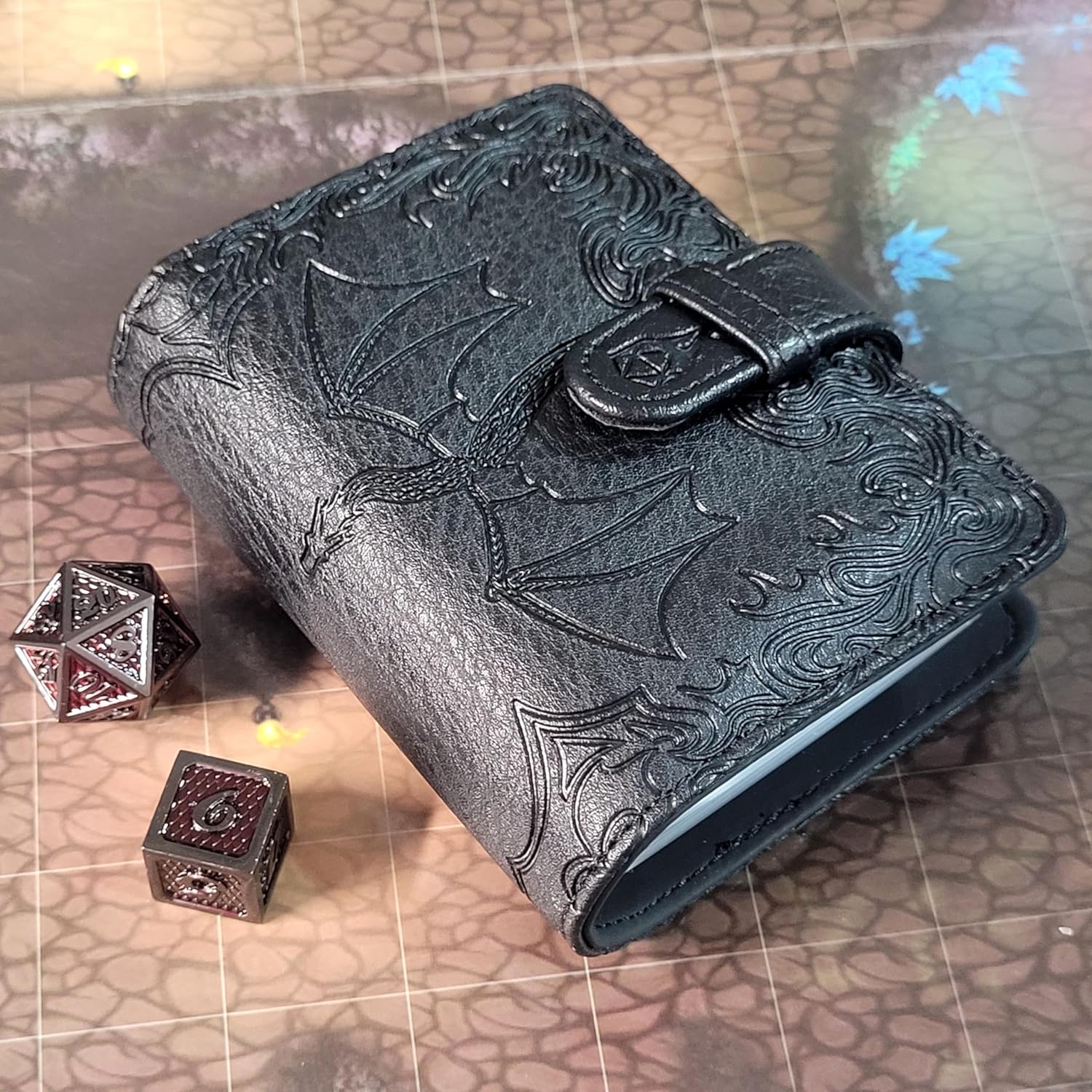 Forged Dice Co. Book of Incantations Spell Card Book - Dragon Edition - Black