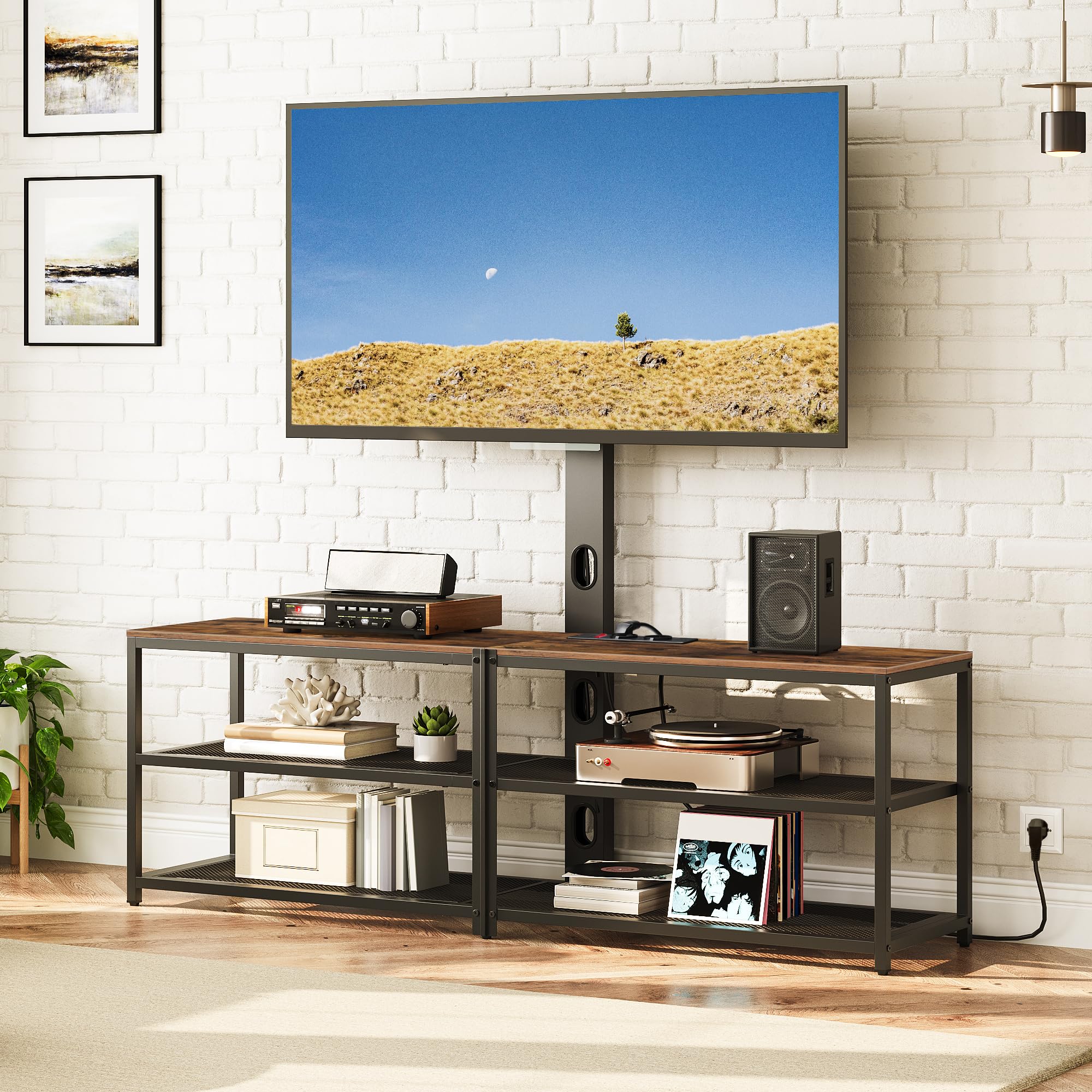 TV Schrank 180cm Mit LED - Hochglanz Lowboard Für 75 Zoll Fernseher