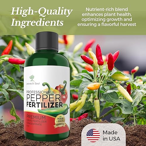 Miniatura 5 de Fertilizante líquido profesional de pimienta  Concentrado 5-1-5 para plantas de pimiento  Mezcla multiusos y suministros de jardinería  Botella de 8