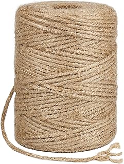 3mm Jute Twine 656 Feet,Natural Jute Twine 3mm Thick Twine Rope for Crafting,Brown Jute Twine String for Gift Wrapping, Gardening, Packing and Wedding Decor