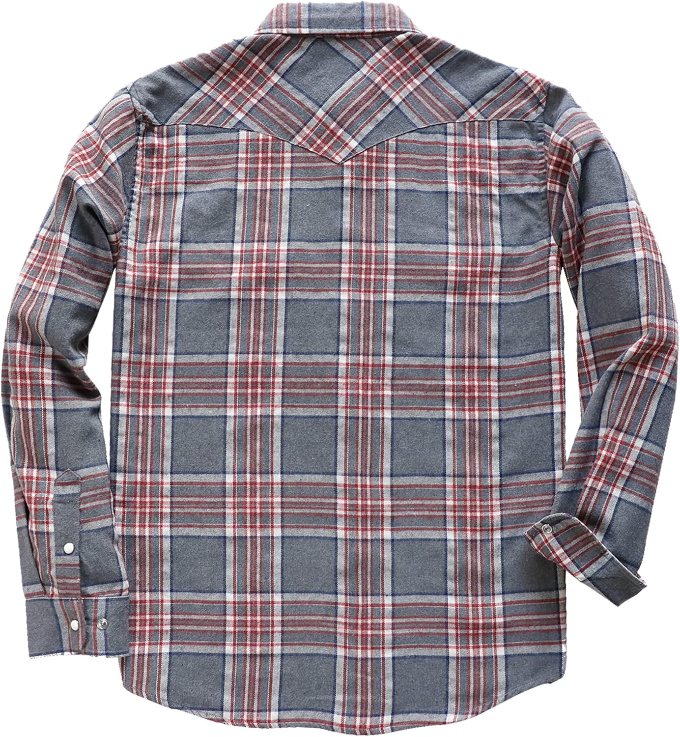 Dubinik® 6 oz Flannel Shirt for Men Western Cowboy Pearl Snap Long Sleeve Work Casual Buttons Vintage Plaid Shirts - Image 2