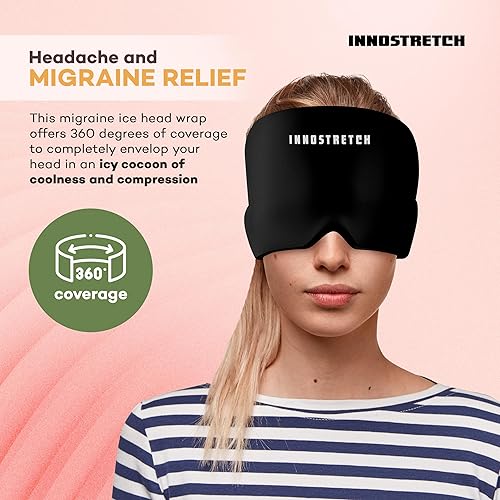 Miniatura 2 de Gorra de alivio de dolor de cabeza y migraña, sombreros de hielo para migrañas para reducir la intensidad de las migrañas, máscara de migraña y