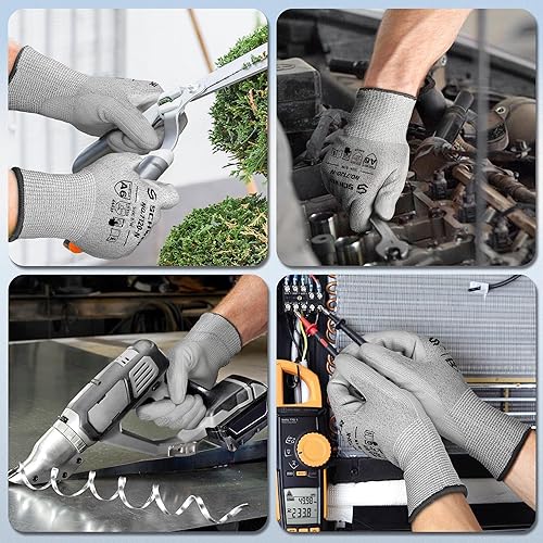 Miniatura 7 de Schwer 3 pares de guantes de trabajo resistentes a los cortes ANSI A6, a prueba de cortes, pantalla táctil, para hombres y mujeres, utilizados para
