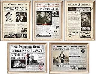 Vintage Movie Horror Posters Halloween Wall Art Bedroom Decor Size A3 Scary Newspaper 5 Serial Killers Prints UNFRAMED Ret...