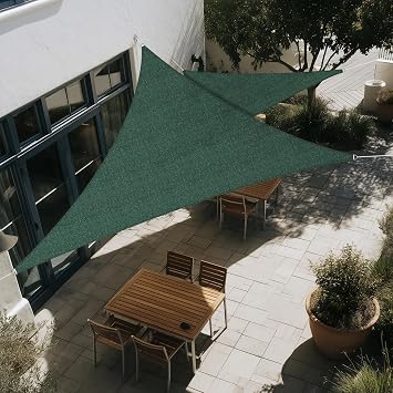 SunnyRoyal Sun Shade Sail 8x8x11.3 Right Triangle UV Block Sunshade Canopy Awning Shade Cloth for Outdoor Patio Garden Swimming Pool Green