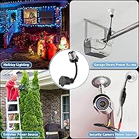 Vista 7 de Feekoon 1 paquete de adaptador de enchufe de luz de 3 salidas, convertir enchufe de bombilla E26/E27 a enchufe de 3 clavijas con cable de extensión