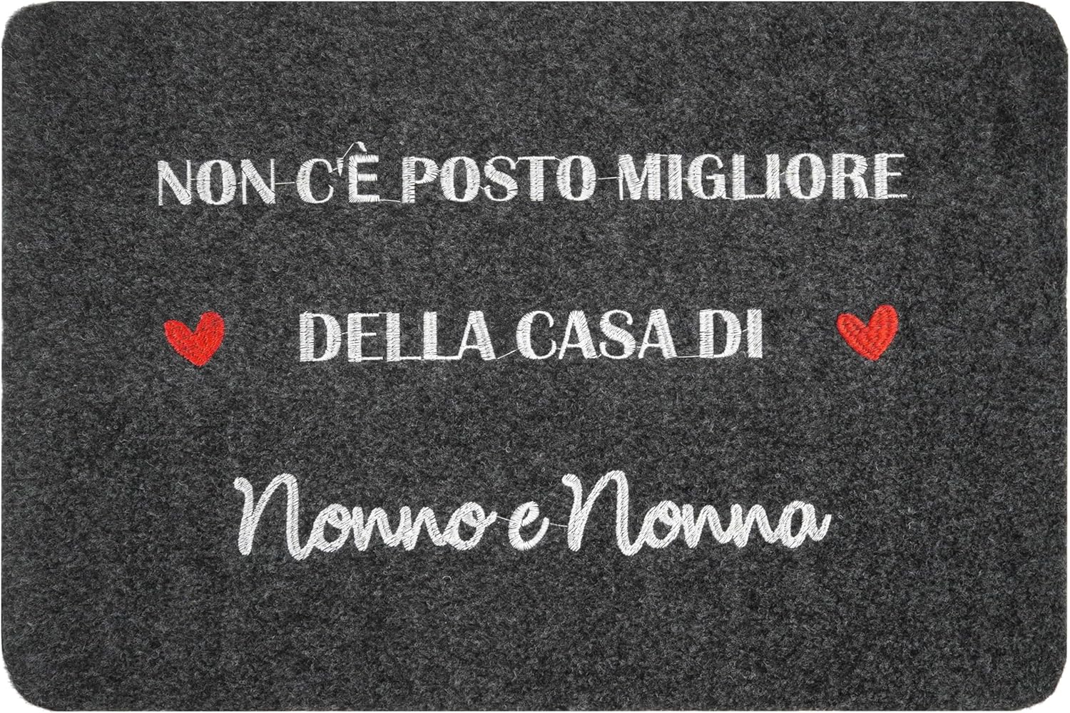 Zinello Design – Personalised Grandparent Doormat – Entrance Rug Gray Black 40x60cm for Indoor and Outside Use with Personalised Message – Non-Slip, Washable and Rainproof