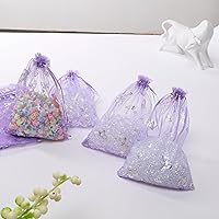 Vista 6 de J&Rey Home - 100 bolsas de regalo de organza con diseño de mariposa, bolsa de regalo para dulces, bolsas con cordón para regalos de boda