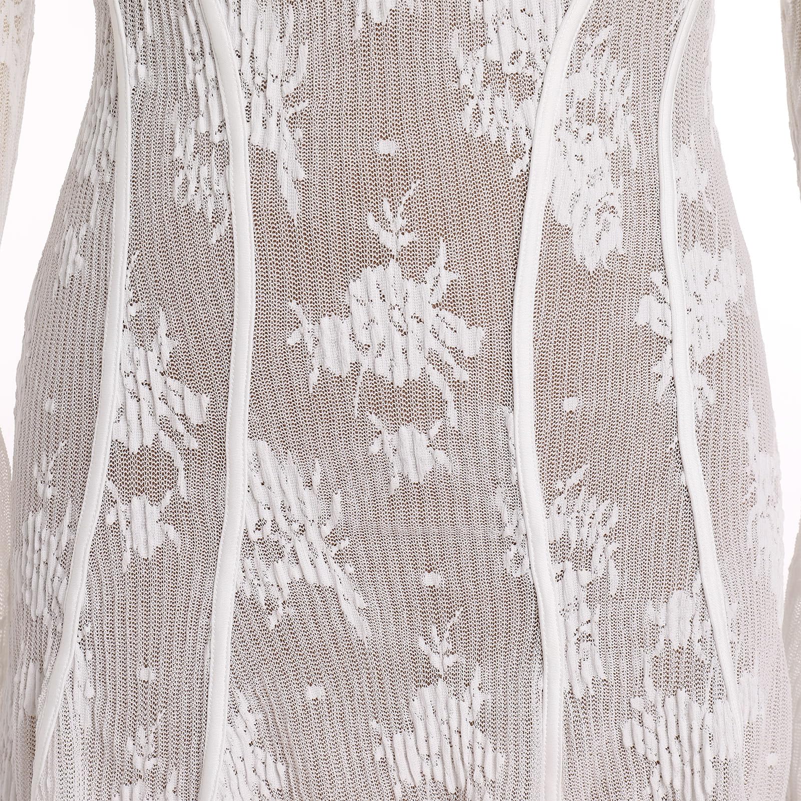 Odizli - Mini abito da donna elegante, a maniche lunghe, stile Y2K, per l’autunno, in pizzo, con corsetto, motivo floreale, per feste