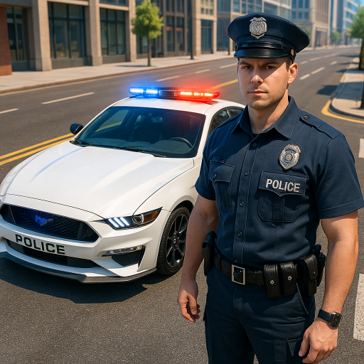Police Officer Car Patrol: Cop Duty Simulator Police Vehicles Driving Open City Game