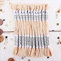 Vista 47 de 12 madejas ThreadArt Premium de hilo de bordar de algodón egipcio de fibra larga Gris antiguo 6 hilos divisibles de 8.75 yardas cada uno