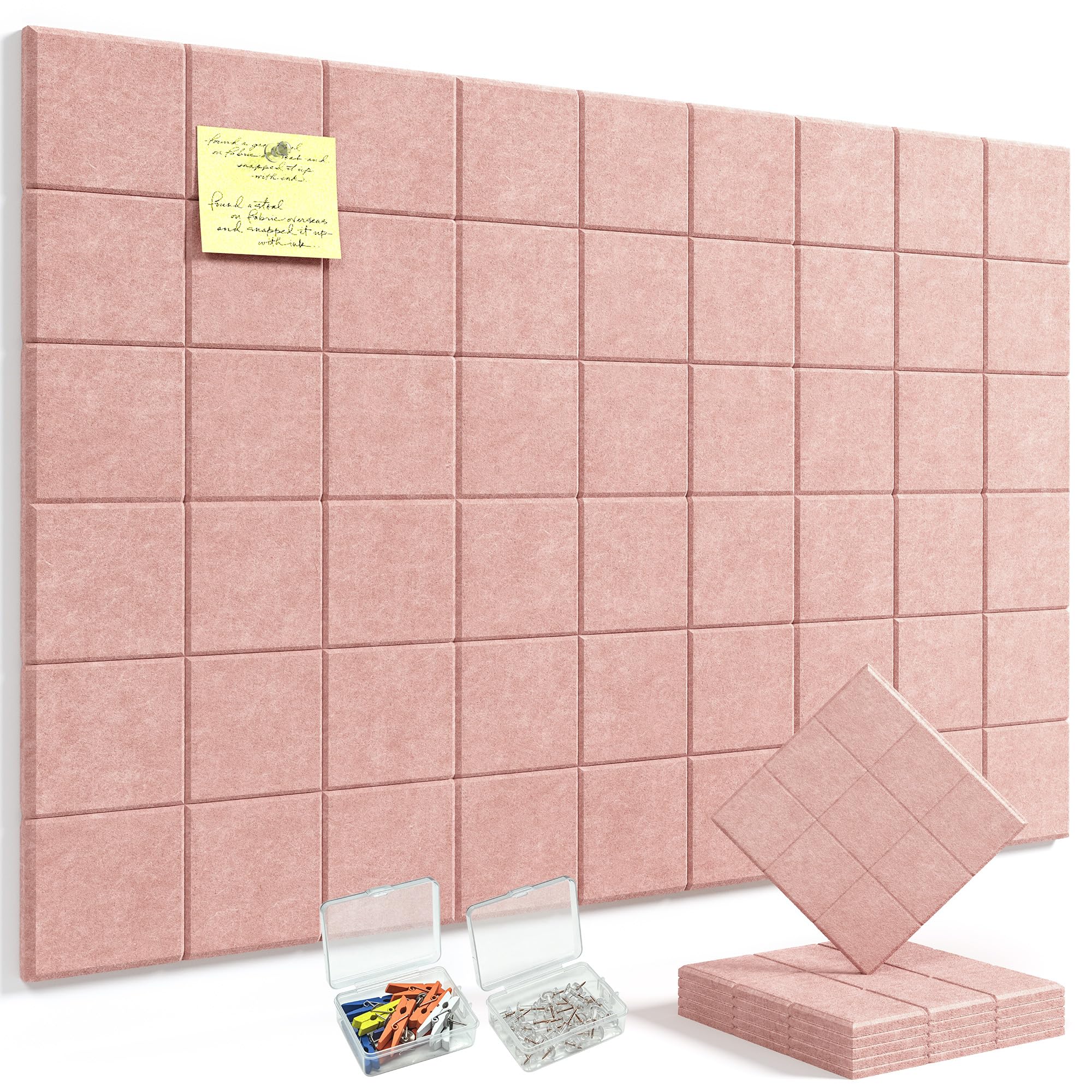 Large 90x60cm Felt Pin Board (6 Pack): Cork Board Alternative with 30 Safe Removable Tabs, Perfect Notice Board for Wall, Office, Classroom, and Home
