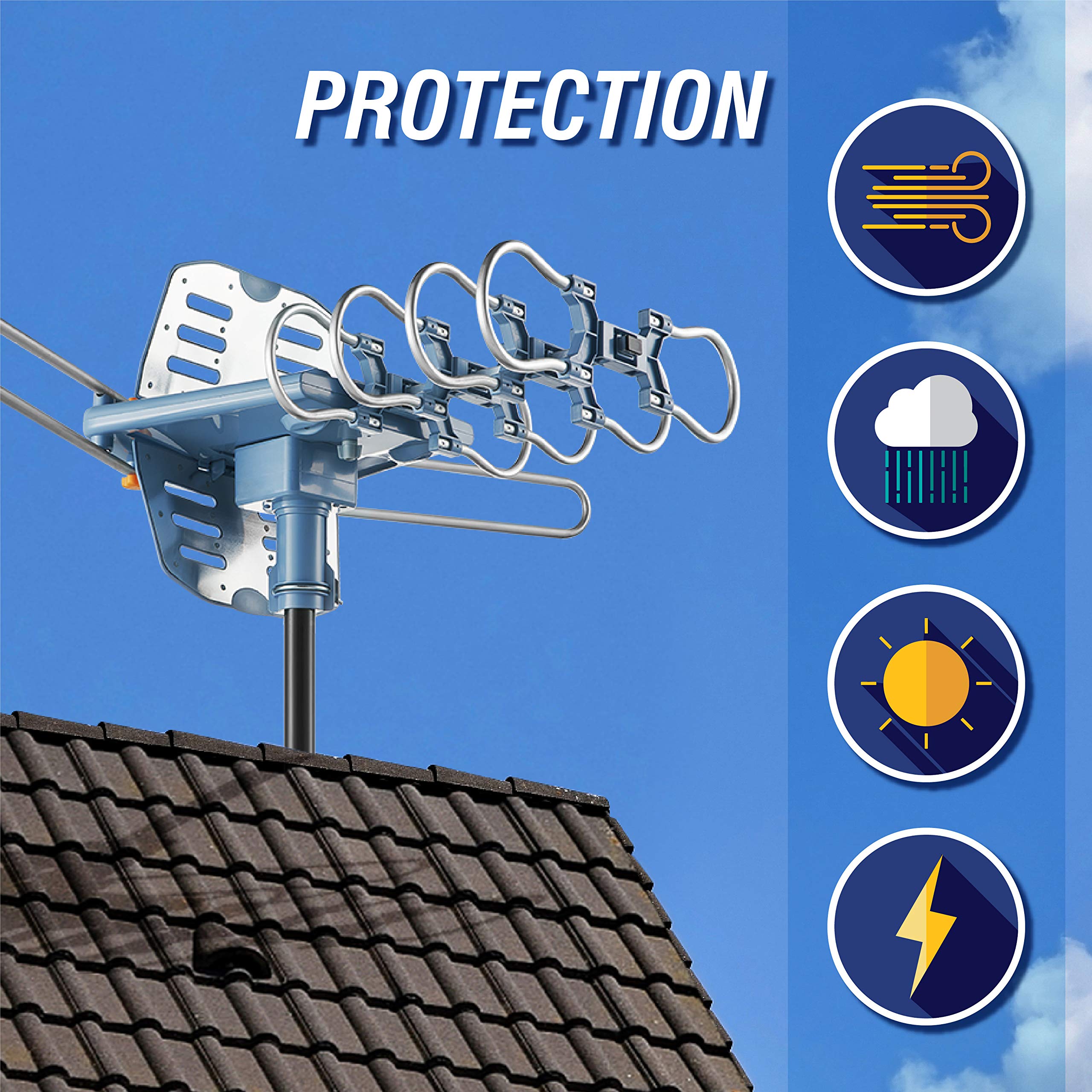 Snapklik Outdoor Antenna Digital Amplified Hdtv Antenna 150 Mile