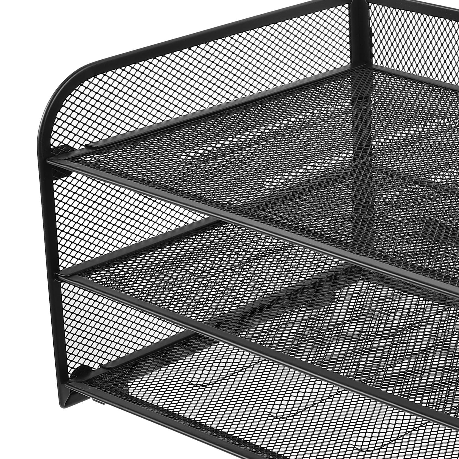 Metall Schreibtisch Organizer 3 lagig mit Ablagefach für Platzsparende Dateiablage und Büroorganisation für Schlafzimmer und Büro