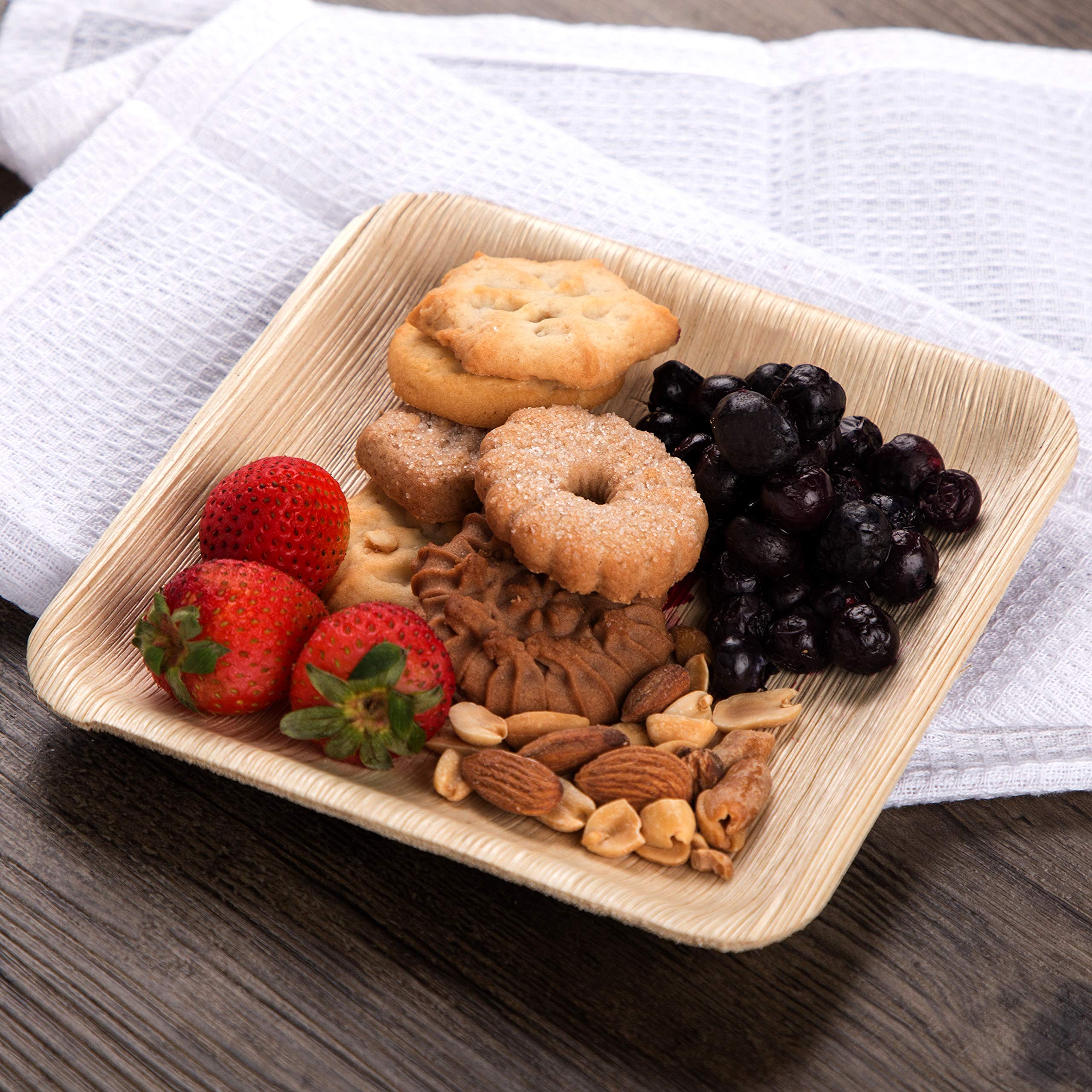 6 in Party Plates Palm Leaf Plates Biodegradable Plates 25 pc Nice