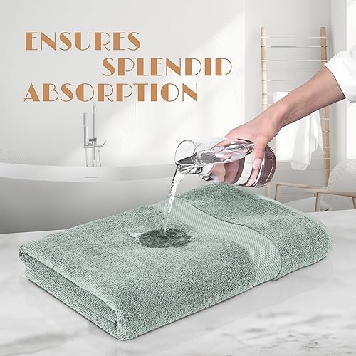 Vista 61 de Wealuxe - Juego de 6 toallas de baño blancas de 24 x 50 pulgadas, juego de toallas de algodón extra absorbentes para baño Blanco,Negro,Gris,Azul