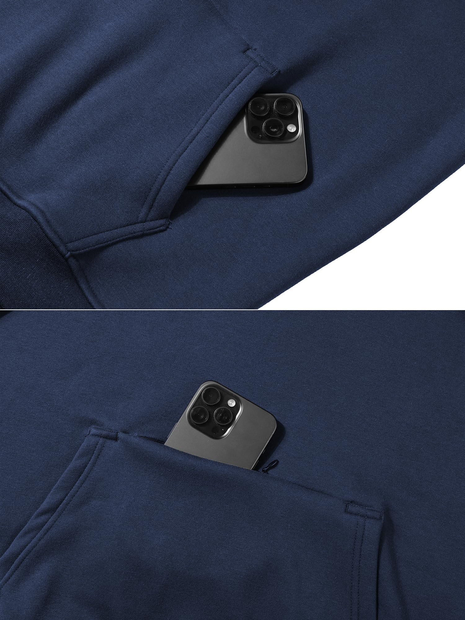 Peakwell Felpa Uomo con Cappuccio e Zip Felpa in Pile Caldo Pullover da Lavoro