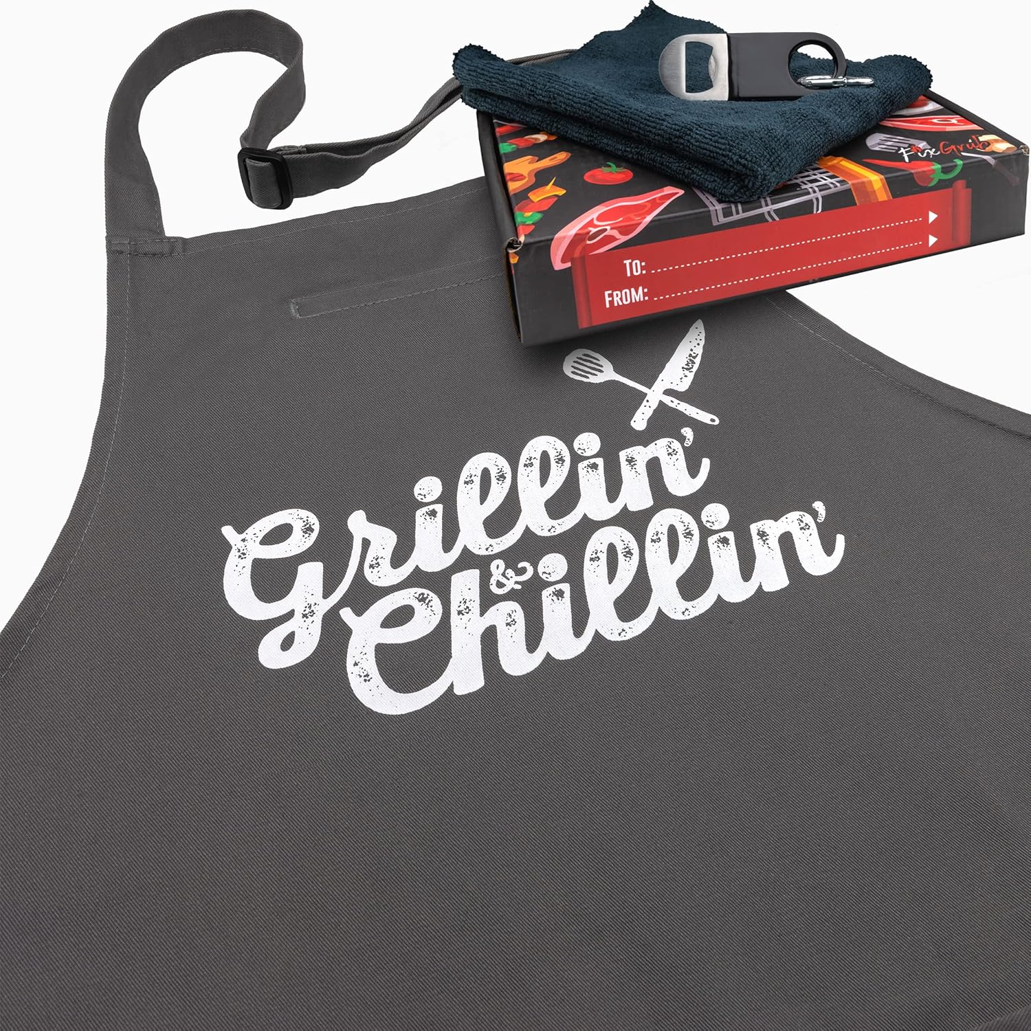 FixGrub Grilling Apron for Men, Cooking Apron, BBQ Apron, 3