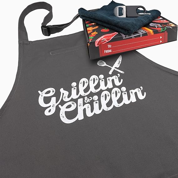 FixGrub Grilling Apron for Men, Cooking Apron, BBQ Apron, 3