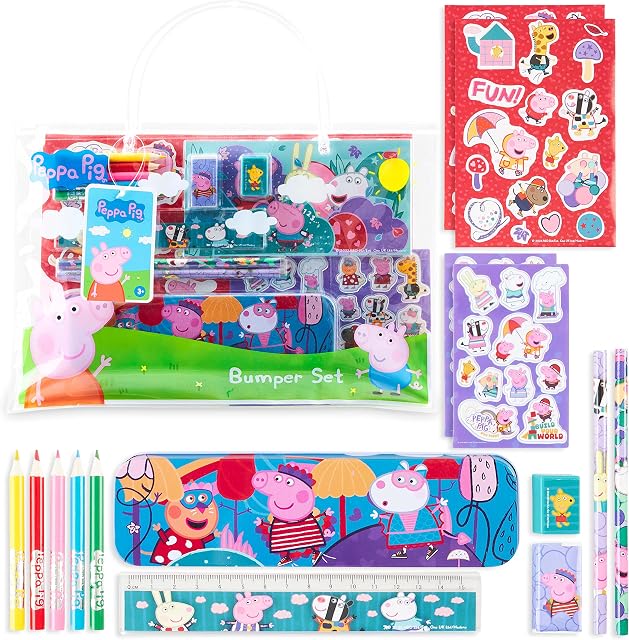 Peppa Pig Colouring Set Drawing Activity Set Stationery Stickers Colouring Sheets