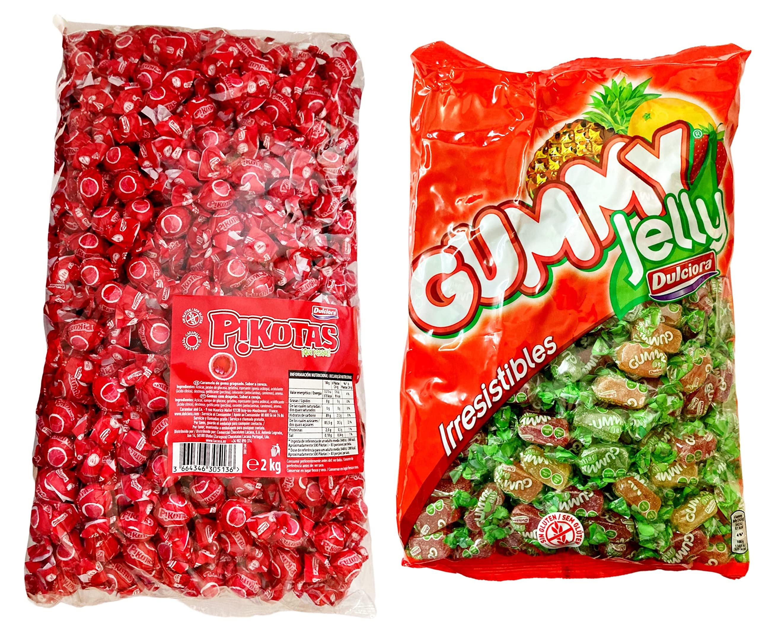 Pack Dulciora Pikotas Cereza 2 kg + Gummy Jellies 2 kg + Maíz Rosetero Oro del Mediterráneo 500 g