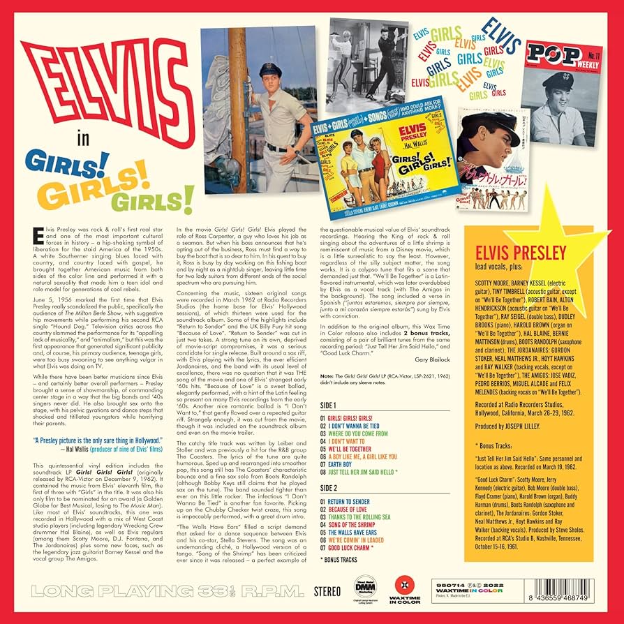 Elvis Presley Girls! Girls! Girls! UK盤LP Elvis Presley - Girls! Girls! Girls! (2018) [NEW SEALED