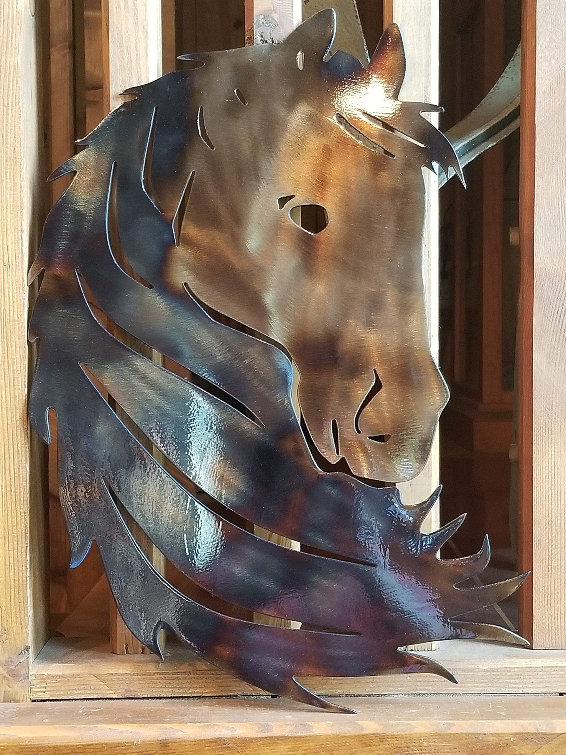 Horse Silhouette / 12w x 18h / quality metal art / 14 ga steel