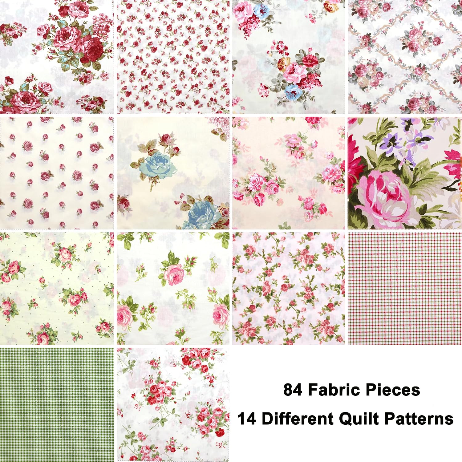 Nodsaw 84 Pcs 5" x 5" Vintage Print Charm Pack Fabric Squares - Charm Packs for Quilting 5 inch - Soft Cotton Fabric Quilt Squares 5x5 inch for Quilting, Embroidery, and Crafts image 4