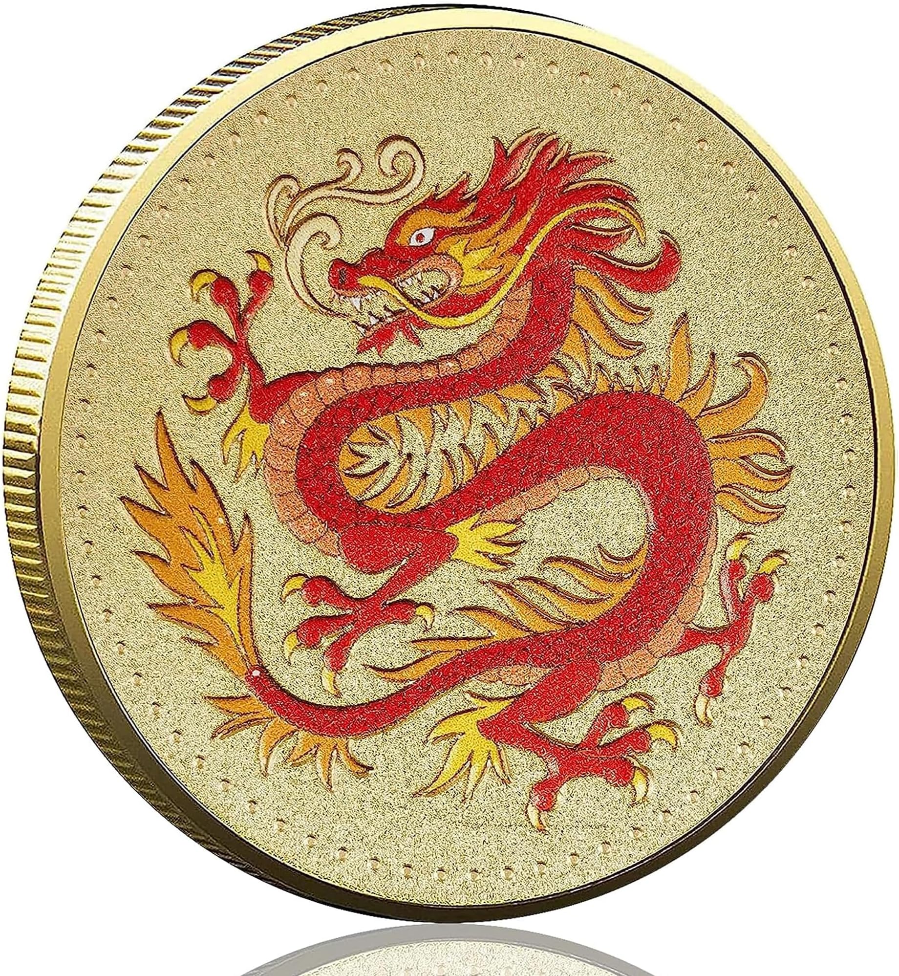 LZWIN Chinese Dragon Lucky Coin Lottery Tickets Scratcher Tool Feng Shui Decor Good Luck Charms Poker Card Protector