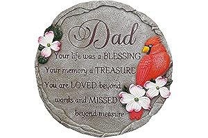 Thoughtful Remembrance: Cardinal Memorial Garden Stone for Dad