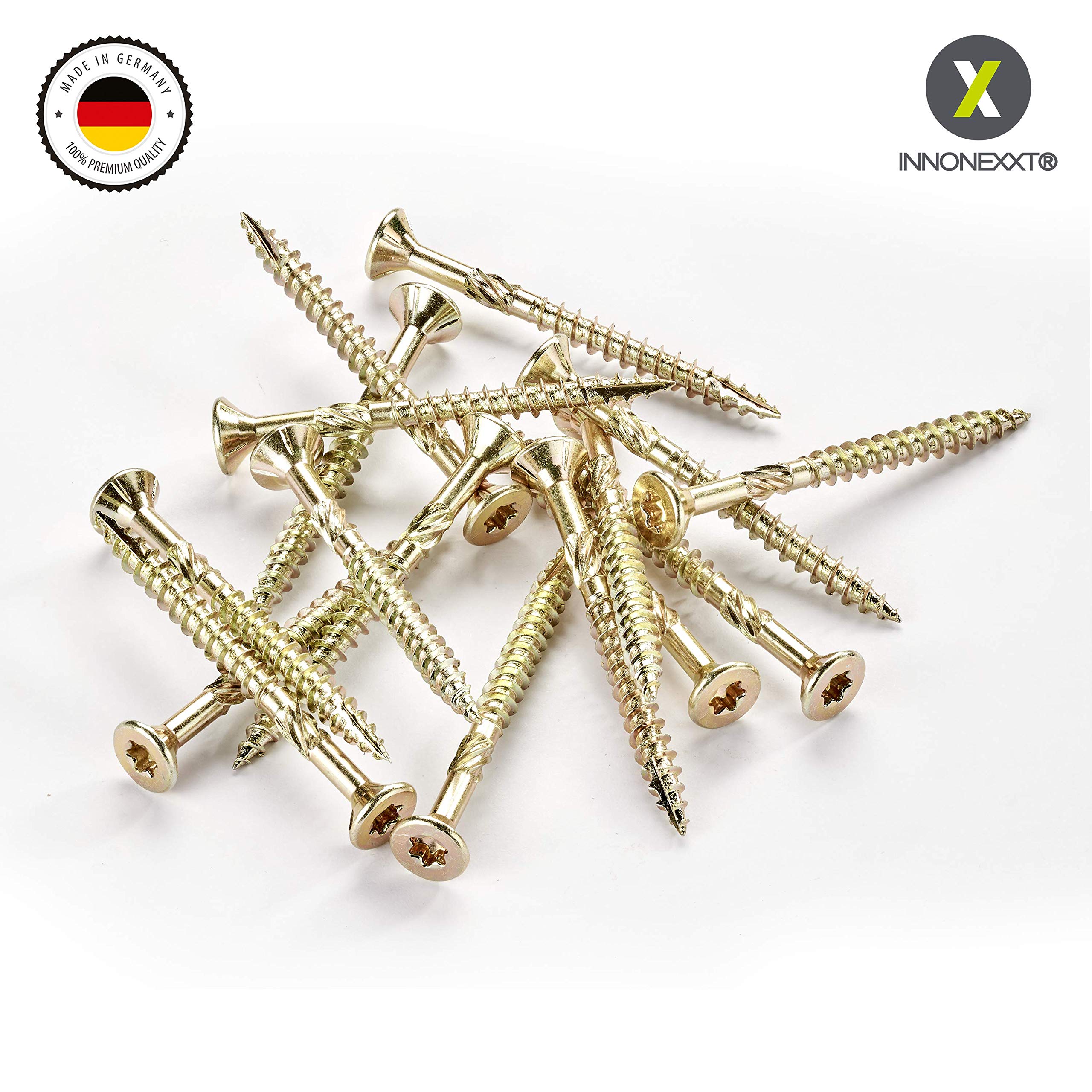 INNONEXXT Premium Chipboard Screws, gold, 4.0x50mm - Image 4