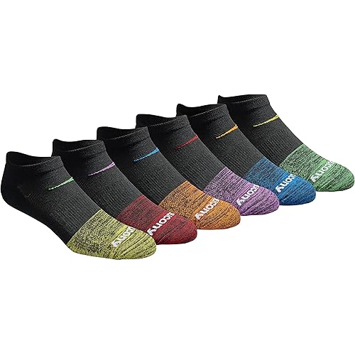 Saucony Men's Multi-Pack Mesh Ventilating Comfort Fit Performance No-Show Socks