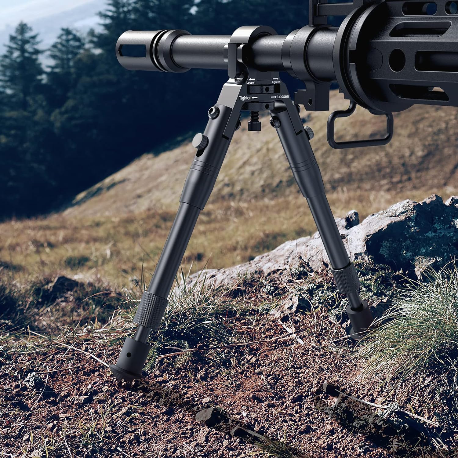 EZshoot Bipods for Rifles Clamp-on Rifle Bipod Quick Release for Hunting and Shooting Design Barrel Size: 0.43 to 0.75 Inch