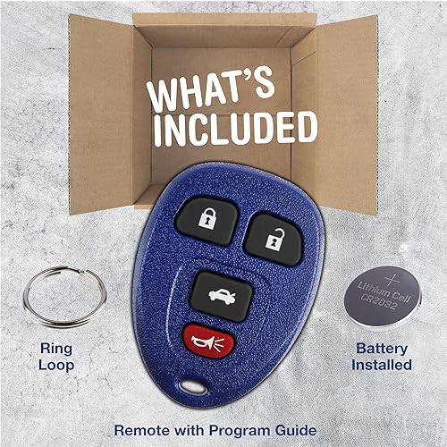 Miniatura 2 de KeylessOption. Llave a control remoto de reemplazo, 4 botones, Azul