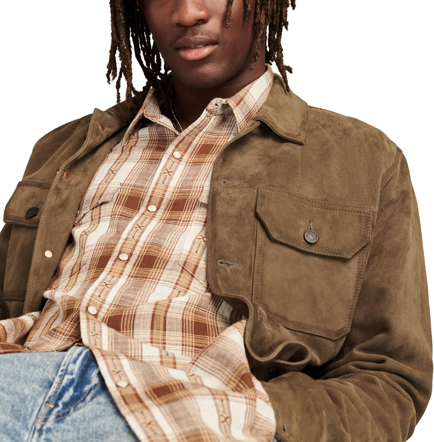 Lucky Brand Mens Dobby Western Long Sleeve Shirt - Image 4